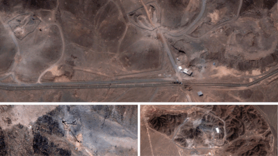 This handout satellite image provided by Maxar Technologies Scars of strikes: Iran begins repairs at Fordow nuclear site, new satellite images reveal