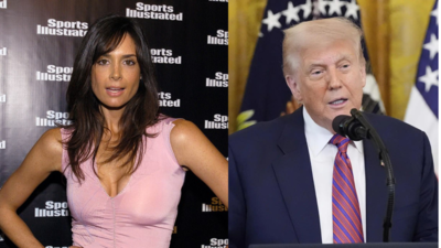 Former model Stacey Williams (Image: X/@JoshTBoswell) and US President Donald Trump (PTI image) 'They were best friends':Jeffrey Epstein's ex girlfriend Stacey Williams on Trump-Epstein bond; describes duo as ‘bro’ and ‘wingman’
