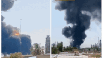 Fire at Iran's largest oil refinery: One killed at Abadan facility, several injured (Source: X/@IranIntl_En) Fire at Iran's largest oil refinery: One killed at Abadan facility, several injured - watch