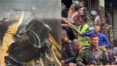 Bangladesh air force training jet crashes into school in Dhaka; one killed - Footage shows fire, smoke billowing