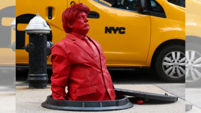 ‘Make America Grime Again’: Trump sculpture emerges from New York sewer; White House reacts