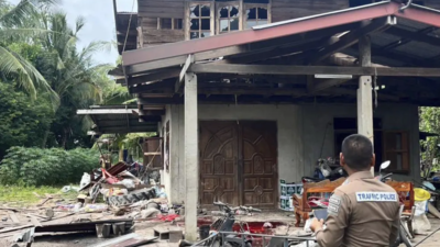 This photo released by the Royal Thai Army, shows the scene after Cambodia fired artillery shells into a residential area at Surin Province, Thailand. (Pic credit: AP) A Hindu temple among flashpoints