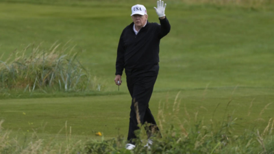 Donald Trump in Scotland: US president enjoys golf weekend; hundreds across UK protest visit