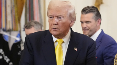 US President Donald Trump (Image credits: AP) 'Wage war': Trump order Pentagon to draft military response to Latin America drug cartels; Mexico President insists on 'no invasion'
