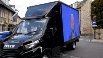 Meme revived: Van in UK town displays altered image of JD Vance – watch video
