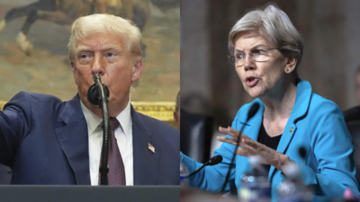 Donald Trump and Elizabeth Warren (AP images) ‘Take a drug test’: Donald Trump targets Elizabeth Warren; sparks Social Security debate at White House