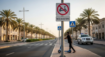 Ajman Police banned all electric scooters on public roads immediately, citing safety risks and traffic violations, with fines for offenders/Representative Image Ajman imposes immediate ban on e-scooters to tackle road safety concerns