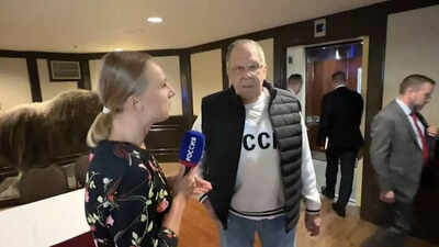 Lavrov was seen wearing a sweatshirt with the inscription CCCP, the Cyrillic abbreviation for USSR. 'This is how much Russians respect Trump': Sergei Lavrov called 'trollmaster' as he arrives in Alaska wearing a USSR sweatshirt
