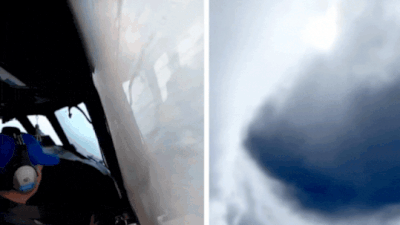 (Source: X) Into the storm: US Air Force plane flies straight into eye of Hurricane Erin - watch
