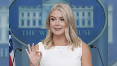 File photo: White House press secretary Karoline Leavitt (Picture credit: AP) ‘Held Russia in check, ensured peace in Europe’: White House defends Donald Trump's record; accuses media of undermining peace efforts