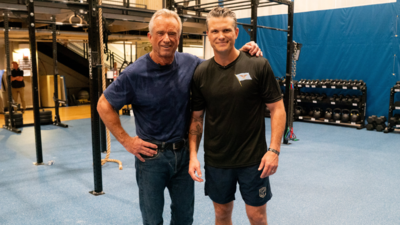 RFK Jr. teams up with Pete Hegseth in an ultimate fitness showdown; launches ‘Pete & Bobby Challenge’ (Pic credit: X/@HHSGov) 'Make Americans fit again': RFK Jr. teams up with Pete Hegseth in an ultimate fitness showdown; launches ‘Pete & Bobby Challenge’