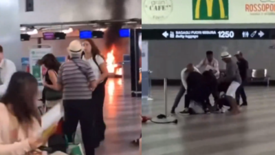 Man sets fire, smashes desks at Milan airport: Delays, evacuation follow - Watch