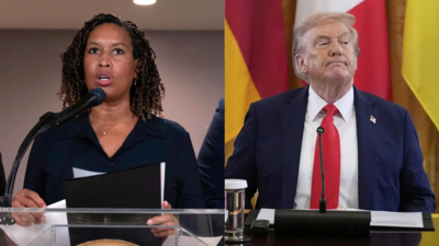 Muriel Bowser (left), Donald Trump (AP) ‘Living in terror’: Trump’s law enforcement surge sparks anxiety in DC - mayor Bowser raises concerns