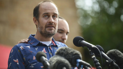 Jesse Merkel, father of Fletcher Merkel, speaks during a press conference outside the church in Minneapolis. (Pictur ecredit: AP) ‘Give your kids an extra hug’: Families mourn young victims of Minneapolis shooting; urge change