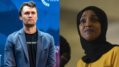 Ilhan Omar and Charlie Kirk (AP images) Charlie Kirk assassination: Ilhan Omar under fire for 'inappropriate' comments; Donald Trump reacts