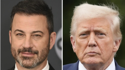 Jimmy Kimmel and Donald Trump (File photo) 'License should be taken away': Donald Trump wants to punish TV networks over 'negative' coverage; calls Jimmy Kimmel ‘untalented’
