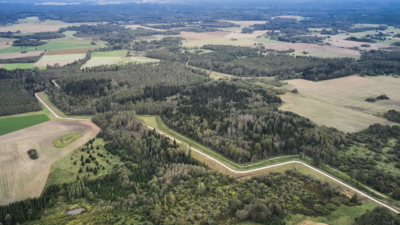 An aerial view of the Estonia-Russia border near Vinski (Image credits: AP) Europe urgently needs to solve its Russian drone problem, Baltic officials say