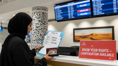 UAE passengers can claim flight delay compensation under the Montreal Convention and Federal Law No. 50 of 2022 provisions/Representative Image Flight delayed or cancelled in UAE? Residents have the right to compensation: Here’s what you need to know