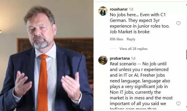 German envoy's open call to Indians got questioned by social media users who claimed that the real scenario in Germany is that there are no jobs for Indians.