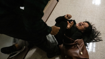 Watch: ICE officer shoves women to floor at immigration courthouse; agency says 'relieved from current duties'