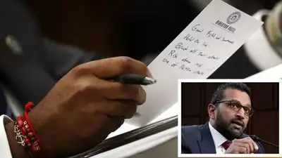 Kash Patel's handwritten note and 'Om' bracelet go viral. 'Rise above...': Kash Patel's handwritten notes of 'affirmations', 'Om' bracelet viral