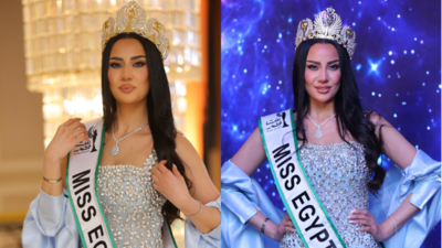 Sama Kamel won Miss Egypt 2025 wearing a crystal-studded sky-blue gown, gold crown, and flowing satin cape/Image: Instagram Who is Sama Kamel? Meet the newly crowned miss Egypt 2025 and the woman behind the crown