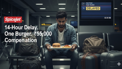 After a 14 hour Dubai to Mumbai flight delay, SpiceJet gave only a burger and fries, prompting a ₹55,000 compensation order/Representative Image SpiceJet ordered to pay ₹55,000 to Dubai passenger over 14 hour flight delay