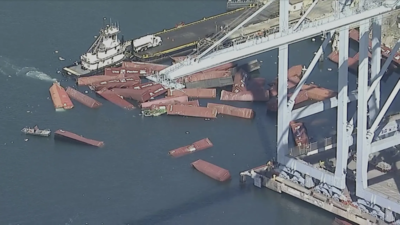 More than 60 shipping containers fell off cargo ship at Port of Long Beach (Image credits: AP) Mississippi cargo ship incident: Over 60 containers fall into water at Long Beach port; no injuries reported