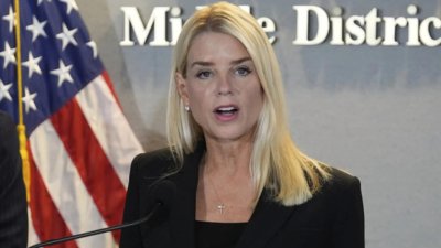 File photo: US attorney general Pam Bondi (Picture credit: AP) DOJ to defend ICE facilities: Pam Bondi orders agents to protect federal property; vows action against ‘criminal mobs’