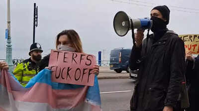 'Smashed windows, graffiti and intimidation': Feminist conference venue in Brighton vandalised by trans activists - Watch