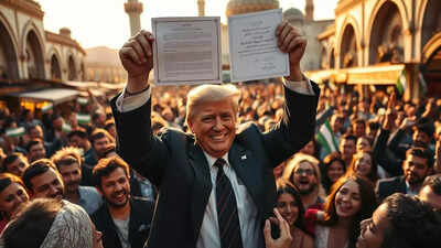 AI generated image 'Verdict of Americans': Trump dubbed the 'peace president' as poll shows highest approval, Obama and Biden fall short