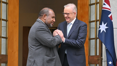 Australia's Prime Minister Anthony Albanese shakes hands with Papua New Guinea's Prime Minister James Marape (Image credits: AP) Australia and Papua New Guinea sign historic defense treaty that raised China's concern