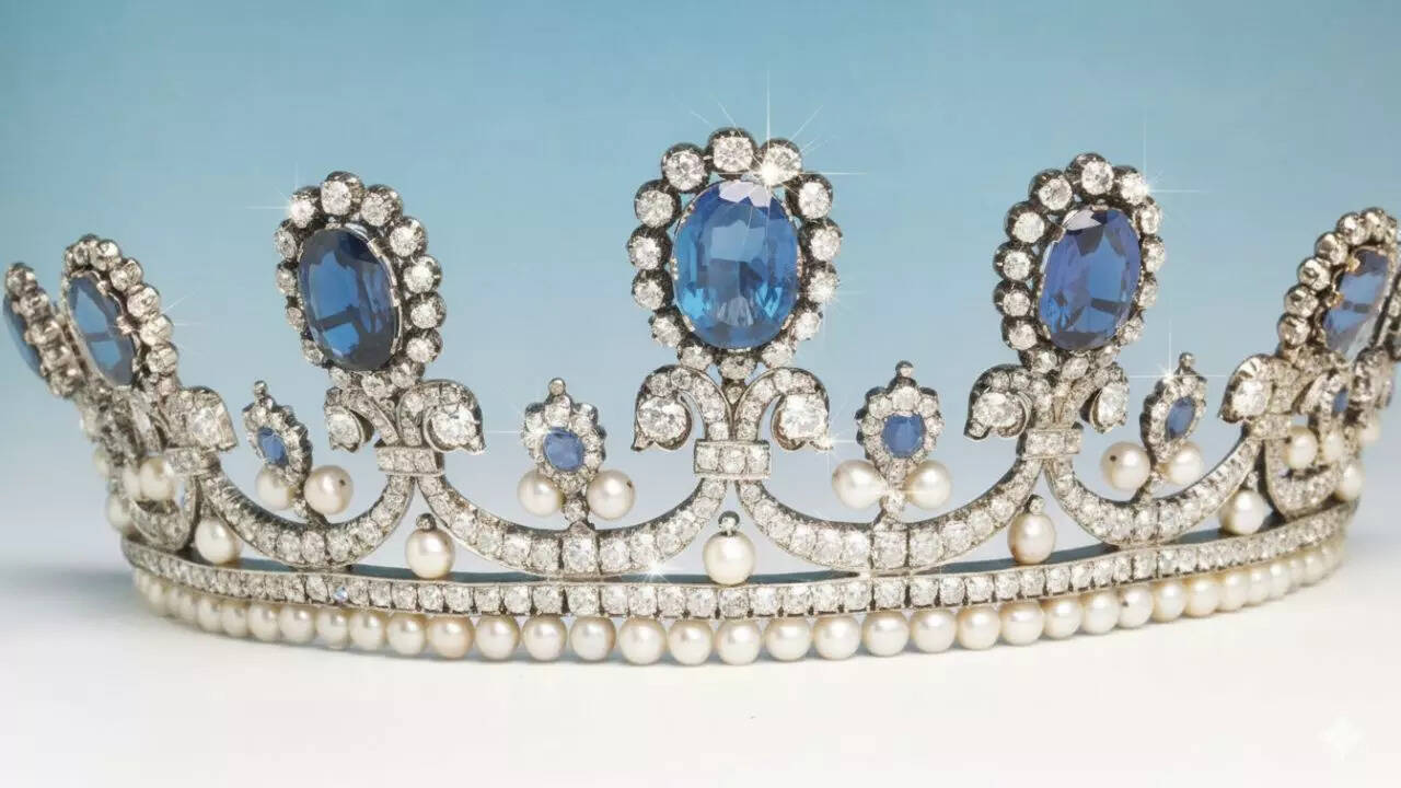 1. Tiara from the Sapphire Parure of Queen Marie-Amélie and Queen Hortense