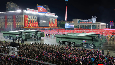 AP file photo North Korea displays long-range missile at parade