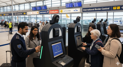 From October 2025, the EU’s EES system will replace manual passport stamping with biometric checks for all non-EU travellers, including UAE citizens/ AI Representative Image, for illustrative purposes only UAE-Europe travel alert: New Entry/Exit System (EES) launches October 2025; what travellers need to know