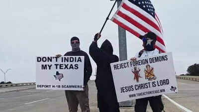 Three Texas men waved two anti-Hindu placards from behind their masks and called it a protest. Masked men in Texas protest against 'Diwali garbage', call for rejection of 'foreign demons'; Hindu groups condemn
