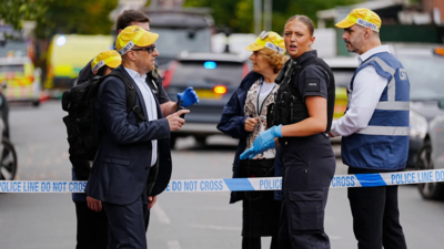 Emergency services at the scene of a stabbing at Heaton Park Hebrew Congregation synagogue, in Crumpsall, Manchester. (Pic credit: AP) UK horror: Multiple people stabbed in Manchester synagogue attack, 4 injured; police shoot suspect