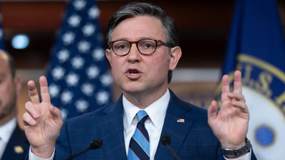 File photo: US house speaker Mike Johnson (Picture credit: AP) ‘No Kings’ protests: Mike Johnson slams rallies as gathering of ‘anarchists’; calls it ‘Hate America Rally’