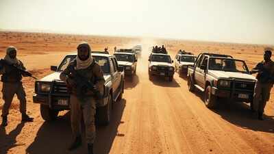 Representative AI image generated by Denny Al-Qaeda, ISIS-linked unrest in Mali: Five Indian workers kidnapped near Kobri; no group claims responsibility