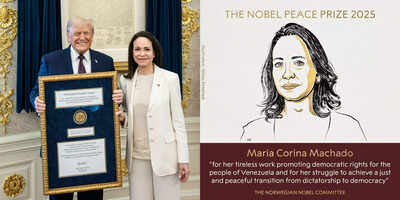 Explained: Machado presents Trump with her Nobel Peace Prize: can it be transferred, shared or sold?