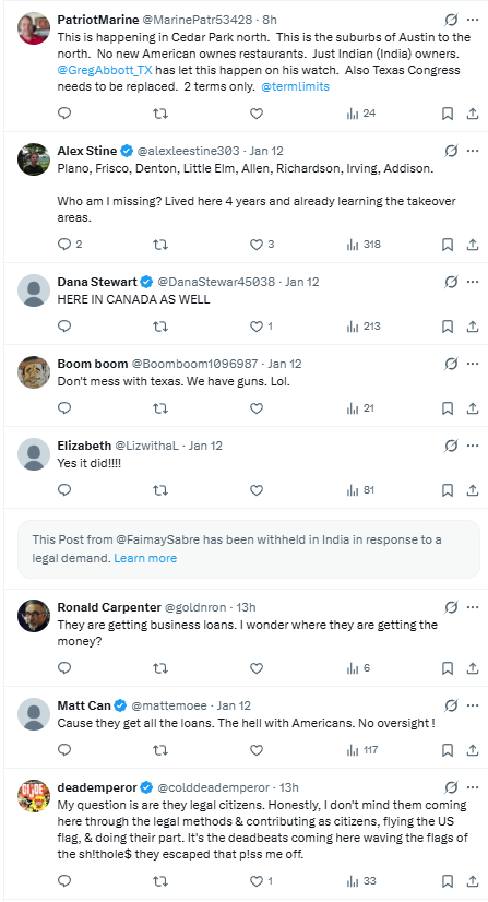 ​Comments sections normalising “too many Indians” rhetoric.​