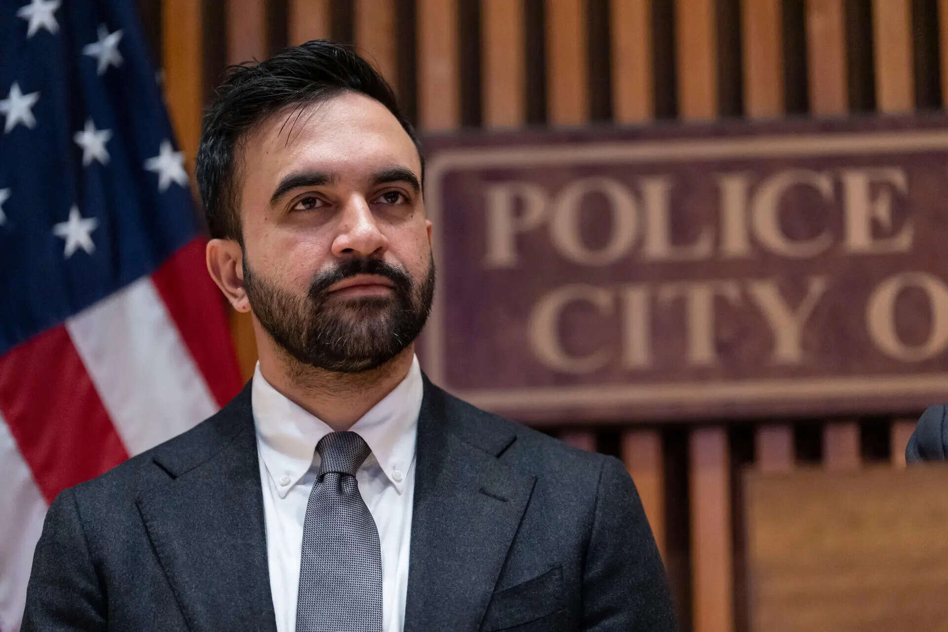 New York Mayor Zohran Mamdani attends a press conference with New York Governor Kathy Hochul and NYPD Commissioner Jessica Tisch, Tuesday, Jan. 6, 2026, in New York. (AP Photo/Yuki Iwamura) Mamdani New York