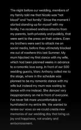 Nicola was not family, the Beckhams declared a day before Brooklyn's wedding