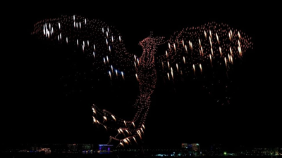 UAE: Ras Al Khaimah sets Guinness World Record with 15 minute aerial phoenix drone show