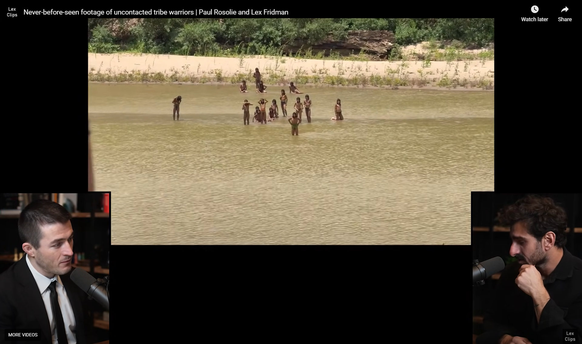 The footage shows an uncontacted tribe emerging from dense forest (Image Source - Lex Clips)