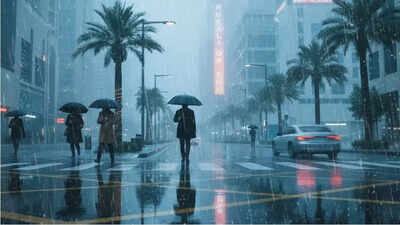 From dawn hailstorms in RAK to chilly drizzles in Dubai, / AI Generated Image UAE weather alert: Rain and hailstorm hit Ras Al Khaimah, Fujairah as temperatures drop to 12°C