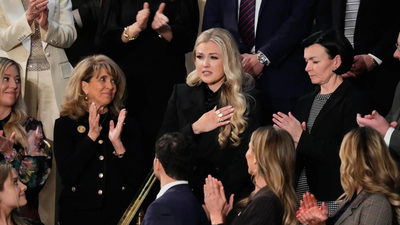 Erika Kirk (AP image) 'Charlie was martyred for his beliefs': Donald Trump pays tribute to the Kirks in State of the Union speech