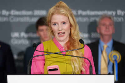 The Green Party candidate Hannah Spencer speaks after winning the Gorton and Denton by-election, Manchester, England, Friday, Feb. 27, 2026. (AP Photo/Jon Super) Labour Pain: Why Green win in bypolls is a major red flag for Keir Starmer