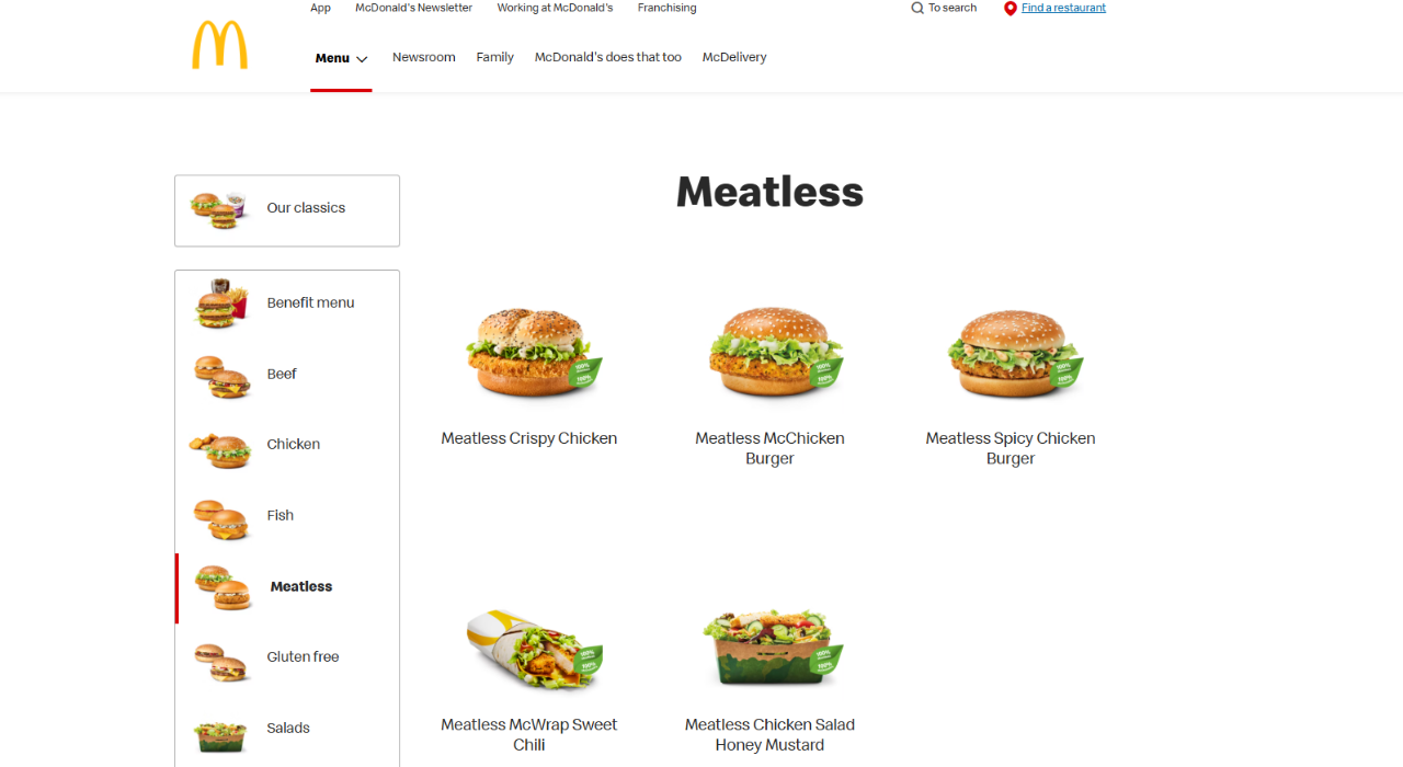 Meatless Menu at Mcdonalds Netherlands Mcd Netherlands