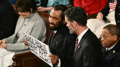 . 'Black people aren't apes!' US lawmaker Al Green escorted out for protest during Donald Trump's speech